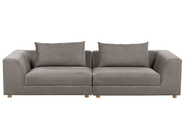 Sofa Brun Polyesterstoff 3-seter Puter Armlener Moderne design Stue