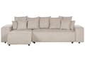 Miniatyrbilde 5 av 11: Hjørnesofa Taupe Kordfløyel 3-seters Høyrevendt med puter Moderne Stue