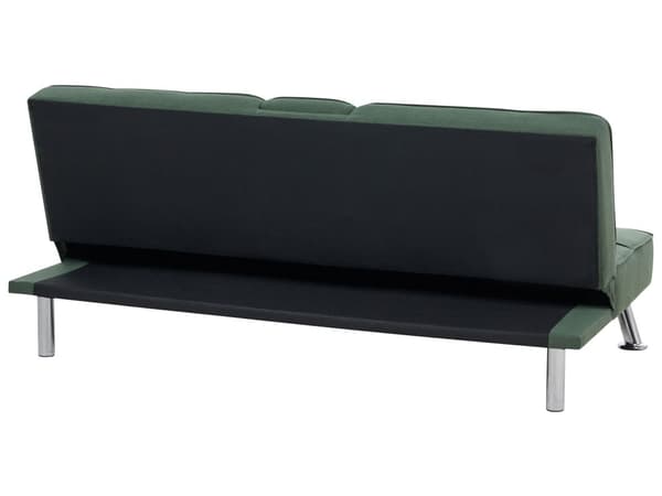 Bäddsoffa Grön 3-sits nedfällbart bord Klick Klack