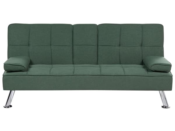 Bäddsoffa Grön 3-sits nedfällbart bord Klick Klack