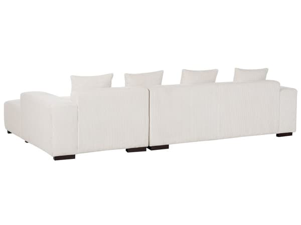 Vänster hörnsoffa Off-White Manchester L-formad 4-sits med kuddar Modern design