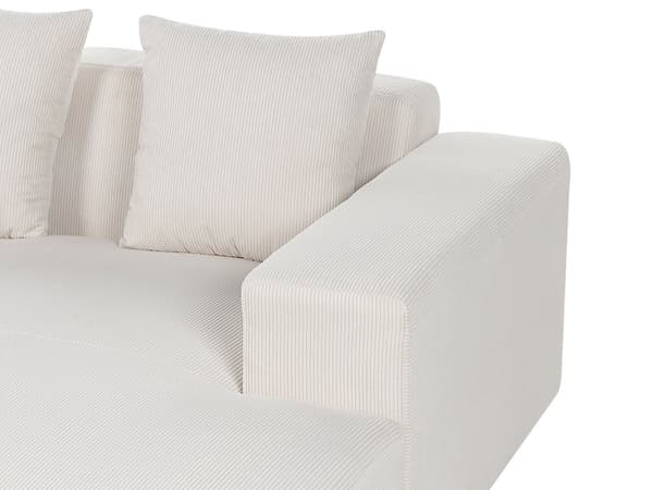 Vänster hörnsoffa Off-White Manchester L-formad 4-sits med kuddar Modern design