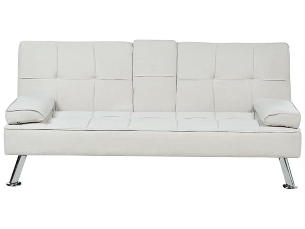 Bäddsoffa Beige 3-sits nedfällbart bord Klick Klack