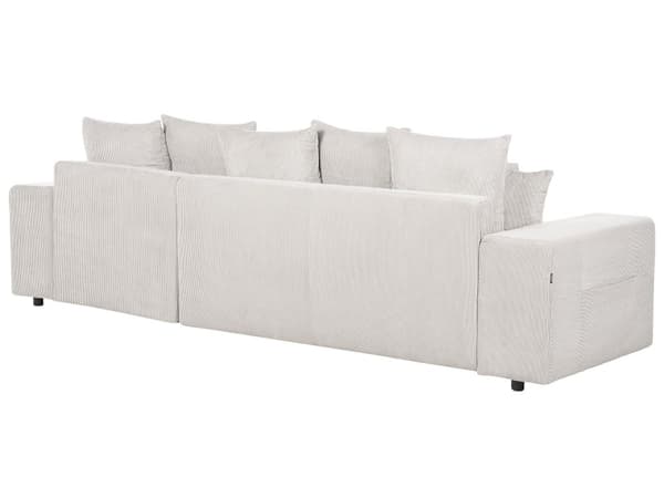 Vänster hörn Soffa Ljusbeige Manchester 3 Sits Extra Prydnadskuddar Modernt Vardagsrum