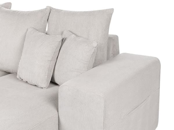Vänster hörn Soffa Ljusbeige Manchester 3 Sits Extra Prydnadskuddar Modernt Vardagsrum