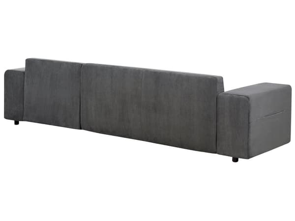 Sovesofa med Chaiselong Grå 3 Personers Sofa L Formet Dyb Sofaseng Siddemøbel Blød Stofsofa Design Hjørnesovesofa med Opbevaring