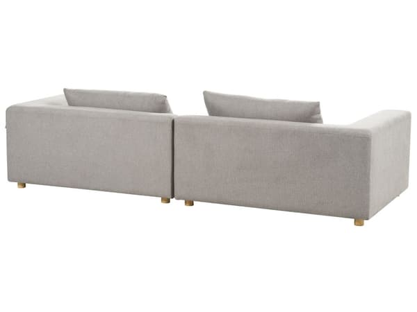 Soffa Tyg Ljusgrå Polyester Klädsel Soffa 3 Sitsar Kuddar Armstöd Vardagsrum Modernt Bekvämt Mysigt