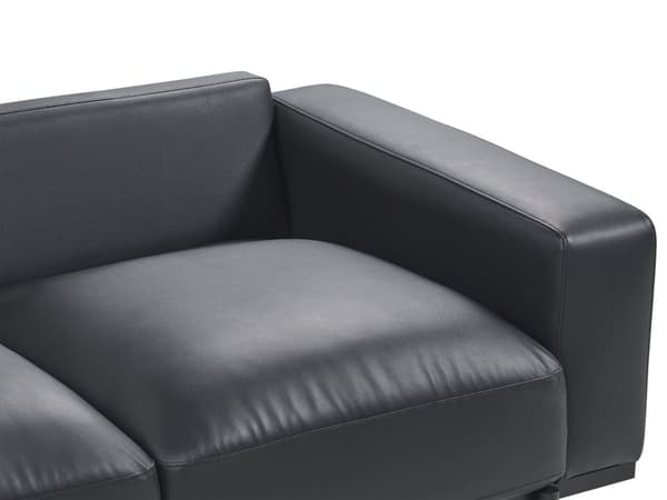 Sofa Svart Kunstskinn Metallben 215 x 87 x 72 cm 3-seters Klassisk Sofa Sofa Stue Moderne