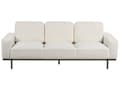 Miniatyrbilde 4 av 11: Sofa Hvit Boucle Svart Metallben 215 x 87 x 72 cm 3 Seter Klassisk Sofa Sofa Stue Moderne