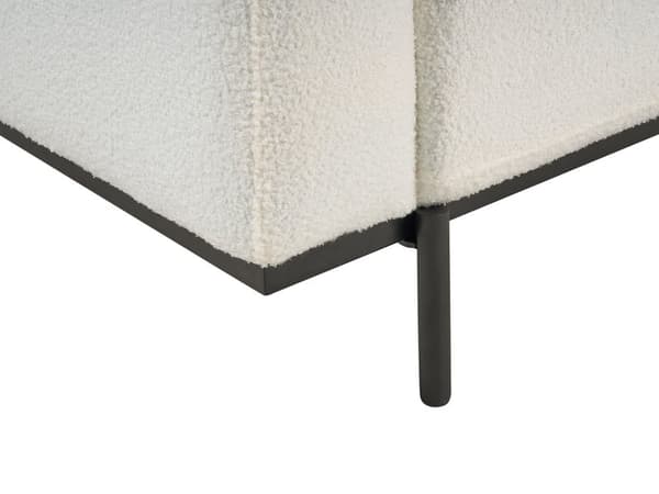 Sofa Hvit Boucle Svart Metallben 215 x 87 x 72 cm 3 Seter Klassisk Sofa Sofa Stue Moderne