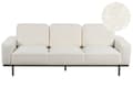 Miniatyrbilde 1 av 11: Sofa Hvit Boucle Svart Metallben 215 x 87 x 72 cm 3 Seter Klassisk Sofa Sofa Stue Moderne