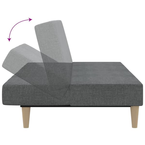 vidaXL Bäddsoffa 2-sits ljusgrå tyg