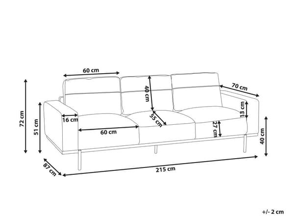 Soffa Svart Bouclé Svarta Metallben 3-Sits Klassisk Soffa Vardagsrum Modern