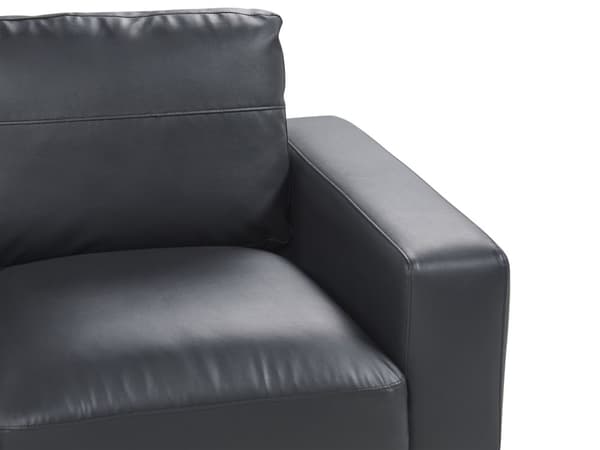 Soffa Svart Bouclé Svarta Metallben 3-Sits Klassisk Soffa Vardagsrum Modern