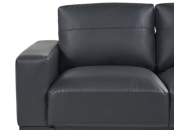 Soffa Svart Bouclé Svarta Metallben 3-Sits Klassisk Soffa Vardagsrum Modern