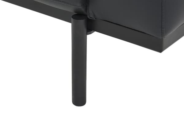Soffa Svart Bouclé Svarta Metallben 3-Sits Klassisk Soffa Vardagsrum Modern