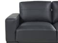 Miniatyrbillede 7 af 11: Sofa sort kunstlæder metalben 215 x 87 x 72 cm 3-personers klassisk sofa sofa stue moderne