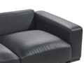 Miniatyrbillede 8 af 11: Sofa sort kunstlæder metalben 215 x 87 x 72 cm 3-personers klassisk sofa sofa stue moderne