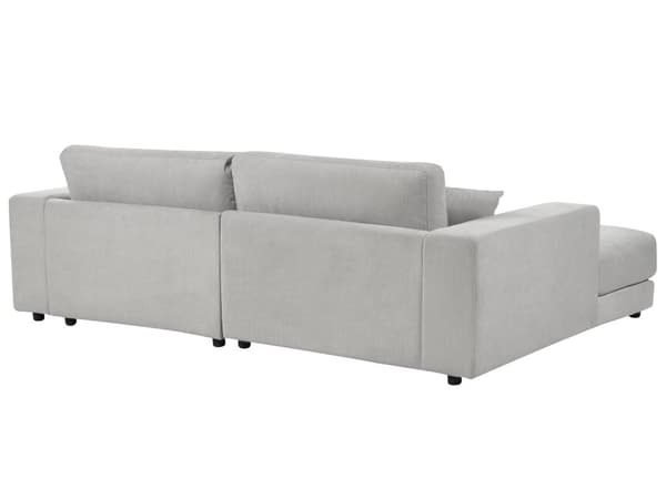 Hjørnesofa med Chaiselong Grå Polyester 3 Personers Sofa L Formet Dyb Sofahjørne Siddemøbel Blød Stofsofa Højrevendt