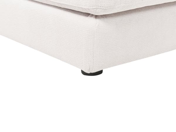 Hjørnesofa med Chaiselong Hvid Polyester 3 Personers Sofa L Formet Dyb Sofahjørne Siddemøbel Blød Stofsofa Højrevendt