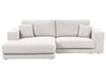 Miniatyrbillede 1 af 11: Hjørnesofa med Chaiselong Hvid Polyester 3 Personers Sofa L Formet Dyb Sofahjørne Siddemøbel Blød Stofsofa Højrevendt
