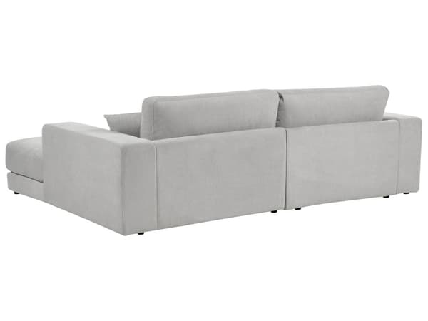 Hjørnesofa med Chaiselong Grå Polyester 3 Personers Sofa L Formet Dyb Sofahjørne Siddemøbel Blød Stofsofa Venstrevendt