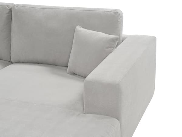 Hjørnesofa med Chaiselong Grå Polyester 3 Personers Sofa L Formet Dyb Sofahjørne Siddemøbel Blød Stofsofa Venstrevendt