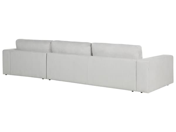 Hjørnesofa med Chaiselong Grå Polyester 4 Personers Sofa L Formet Dyb Sofahjørne Siddemøbel Blød Stofsofa venstrevendt