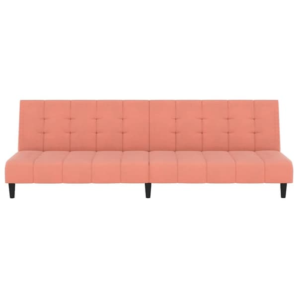 vidaXL Bäddsoffa 2-sits rosa sammet