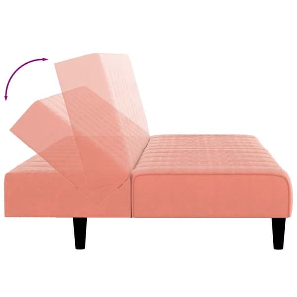 vidaXL Bäddsoffa 2-sits rosa sammet
