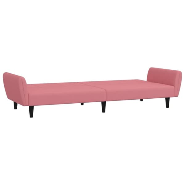 vidaXL Bäddsoffa 2-sits rosa sammet