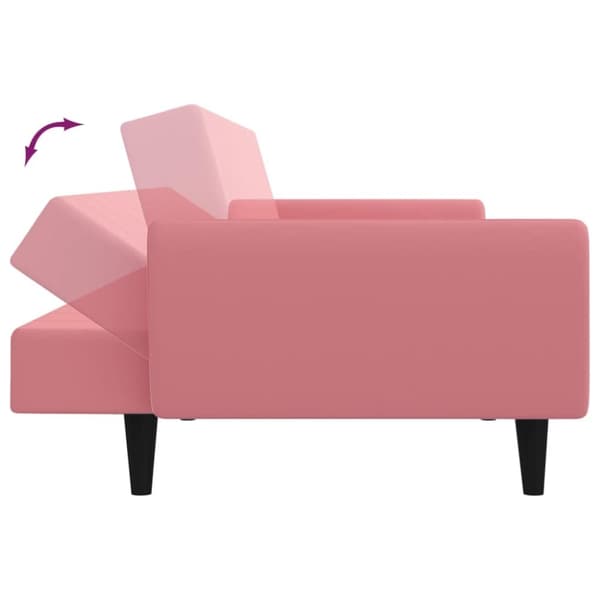 vidaXL Bäddsoffa 2-sits rosa sammet
