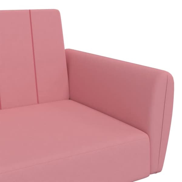 vidaXL Bäddsoffa 2-sits rosa sammet