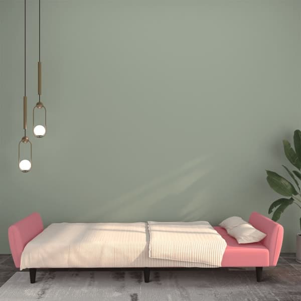 vidaXL Bäddsoffa 2-sits rosa sammet