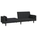 Miniatyrbillede 3 af 11: vidaXL 2-personers sovesofa med 2 puder stof sort