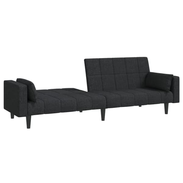 vidaXL 2-personers sovesofa med 2 puder stof sort