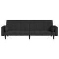 Miniatyrbillede 4 af 11: vidaXL 2-personers sovesofa med 2 puder stof sort