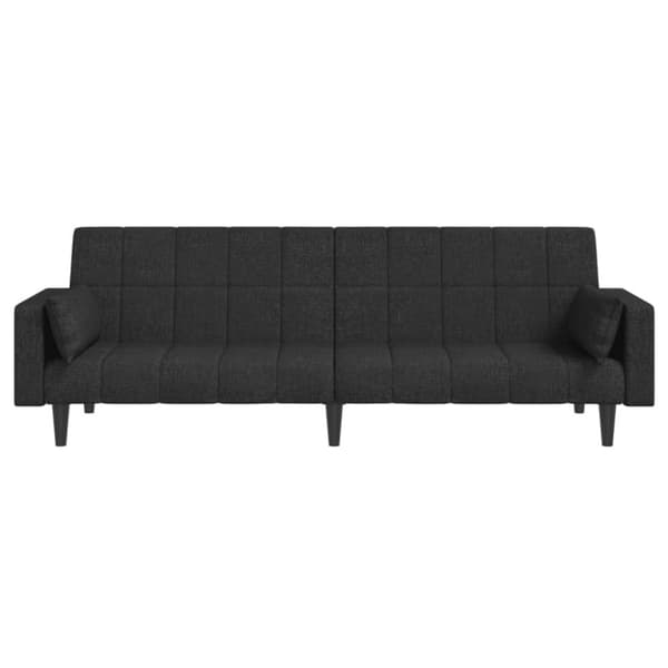 vidaXL 2-personers sovesofa med 2 puder stof sort