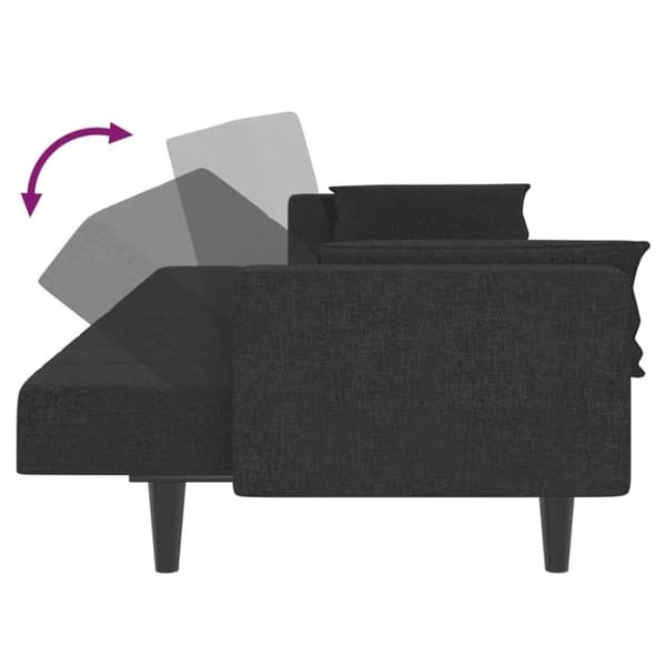 vidaXL 2-personers sovesofa med 2 puder stof sort