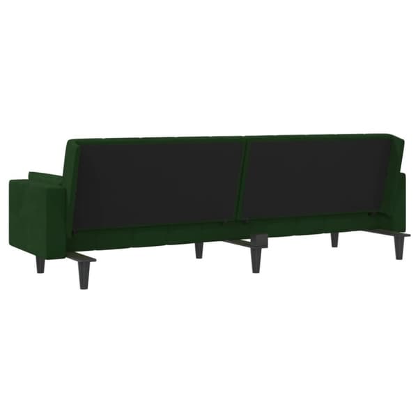 vidaXL 2-personers sovesofa med 2 puder fløjl mørkegrøn
