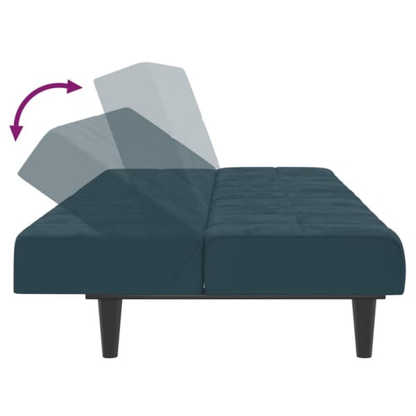 vidaXL 2-personers sovesofa fløjl blå