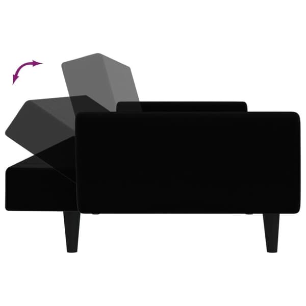 vidaXL 2-personers sovesofa fløjl sort