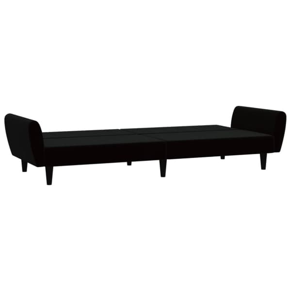 vidaXL Bäddsoffa 2-sits svart sammet