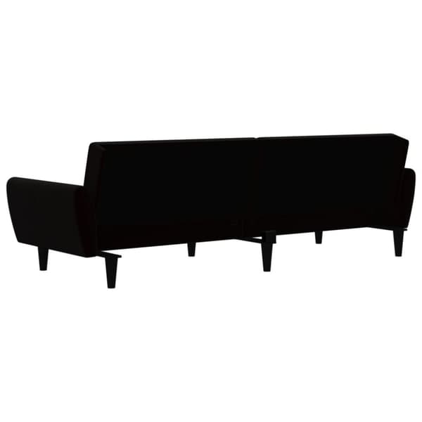 vidaXL Bäddsoffa 2-sits svart sammet
