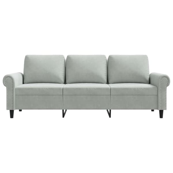 vidaXL 3-sitssoffa ljusgrå 180 cm sammet