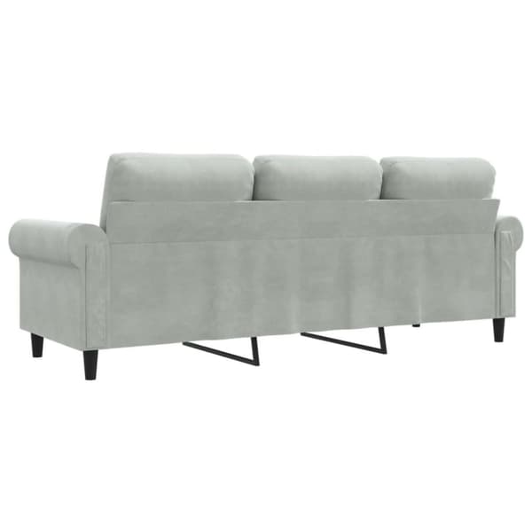 vidaXL 3-sitssoffa ljusgrå 180 cm sammet