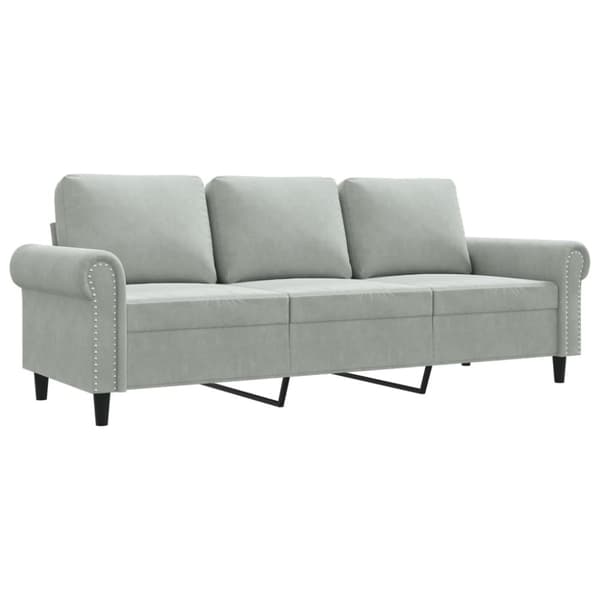 vidaXL 3-sitssoffa ljusgrå 180 cm sammet