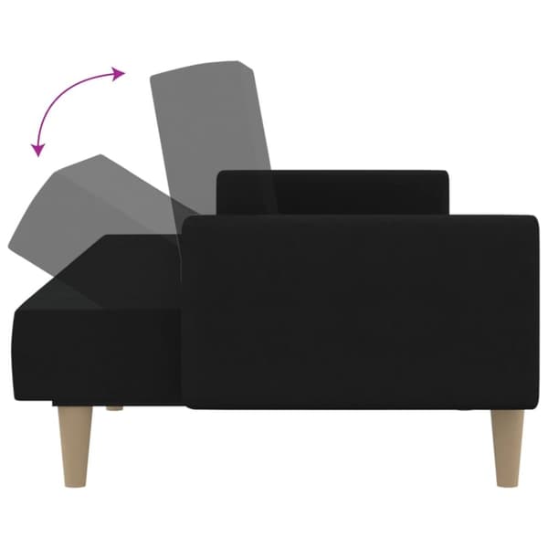 vidaXL Bäddsoffa 2-sits svart tyg