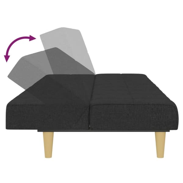 vidaXL Bäddsoffa 2-sits svart tyg