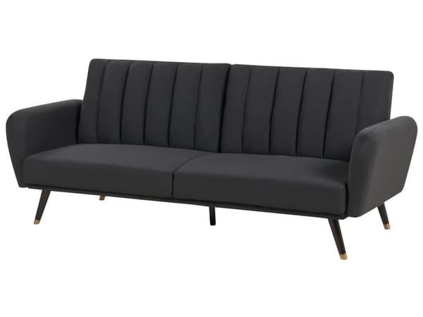 Sovesofa sort stof polstret sovesofa konvertibel elegant glam moderne stue soveværelse
